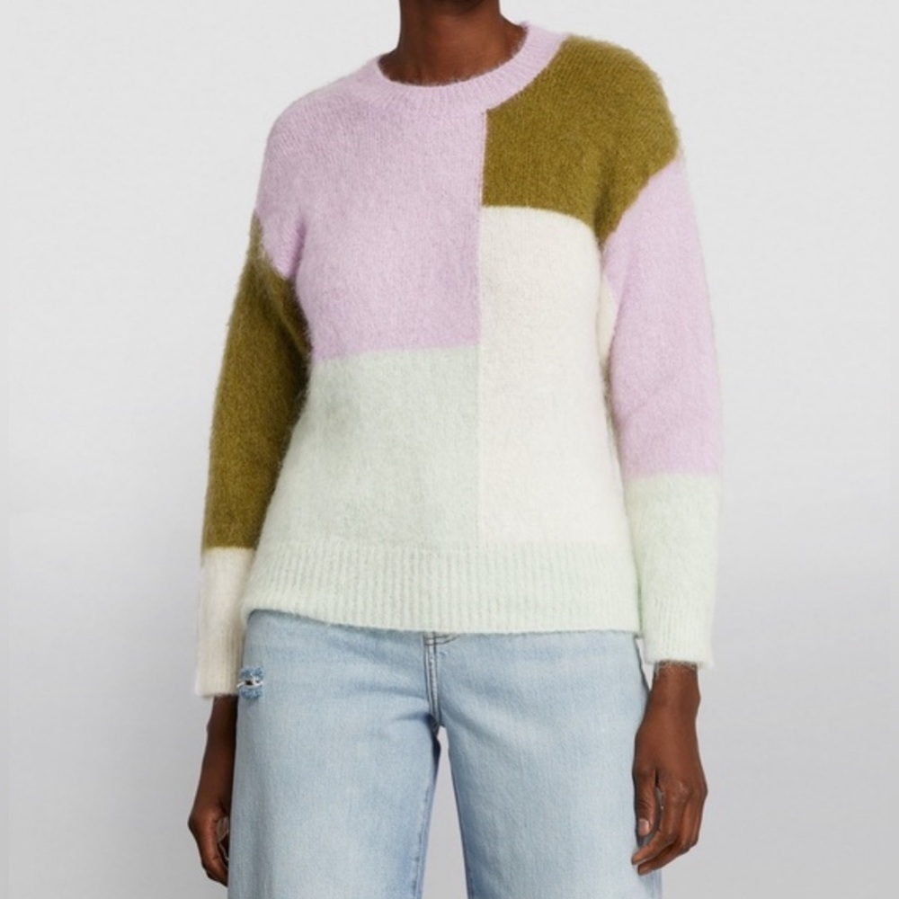 Sandro Colorblock Mohair Sweater
